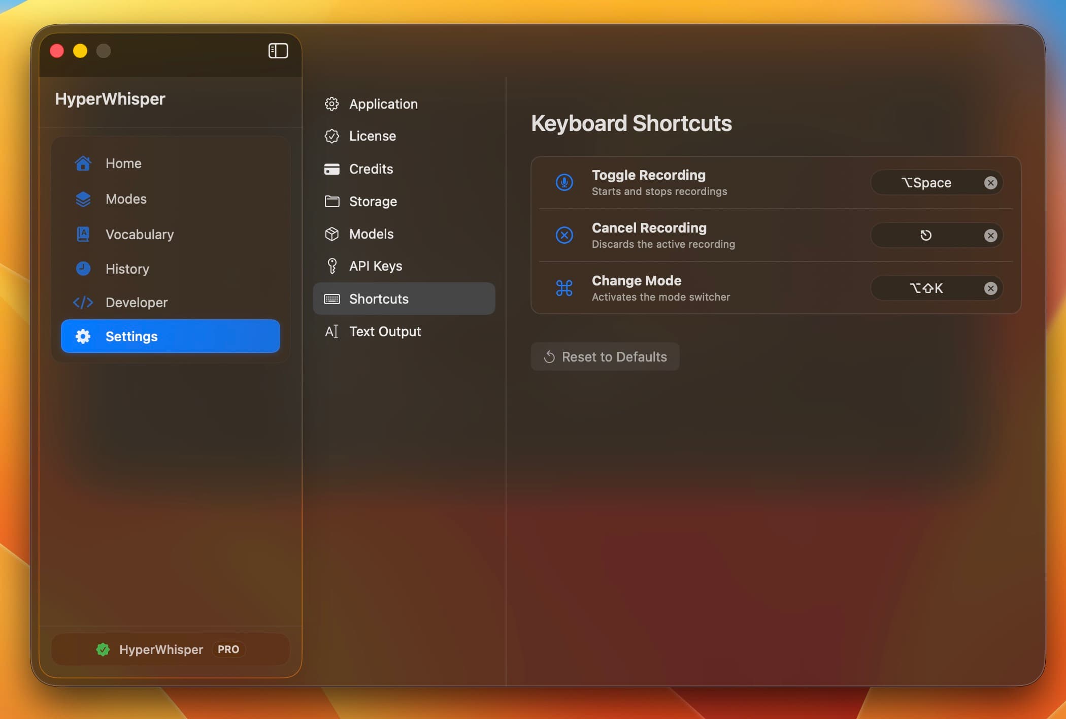 Keyboard Shortcuts